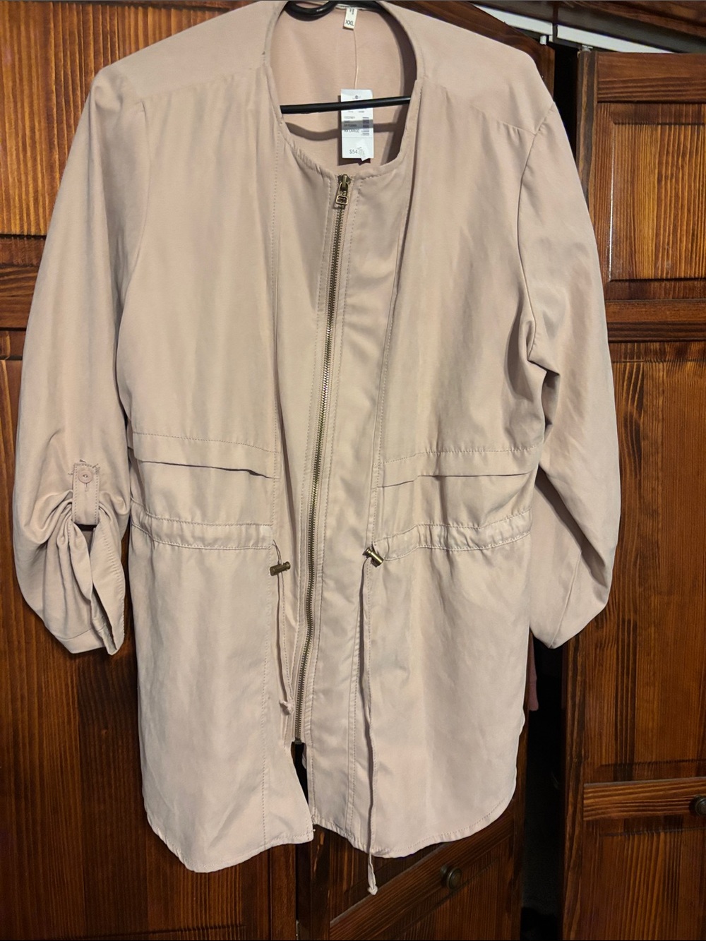 Maurices Blush Utility Jacket with Drawcord Waist